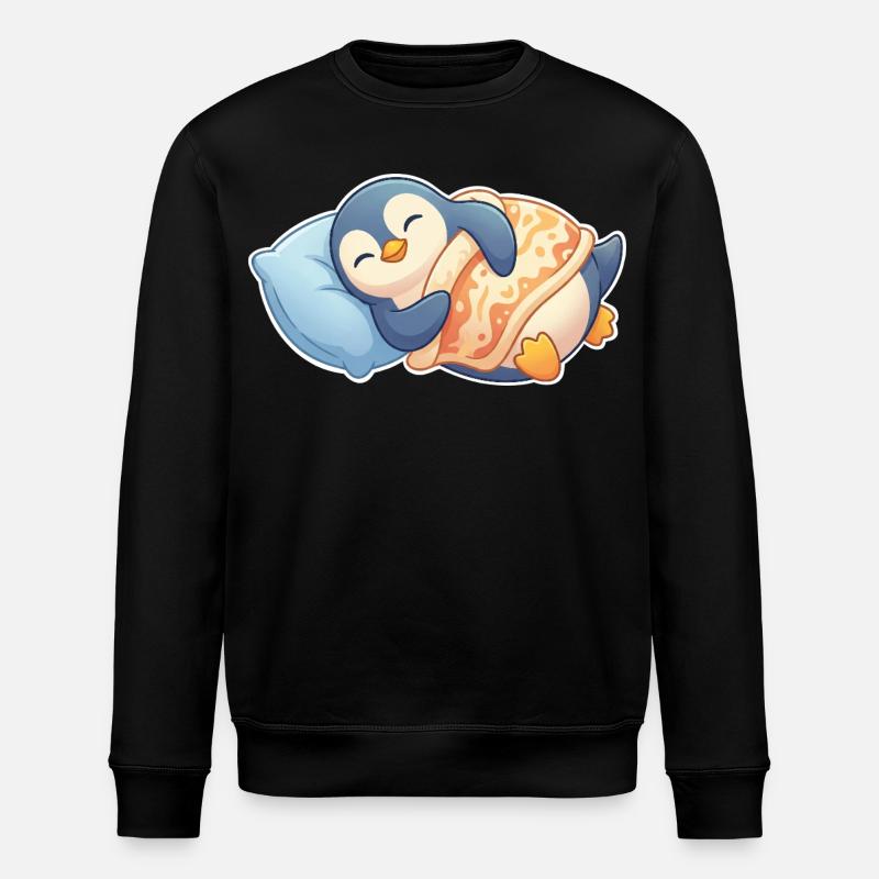 Penguin Sleeping - Stanley/Stella ROLLER Unisex Organic Sweatshirt - black