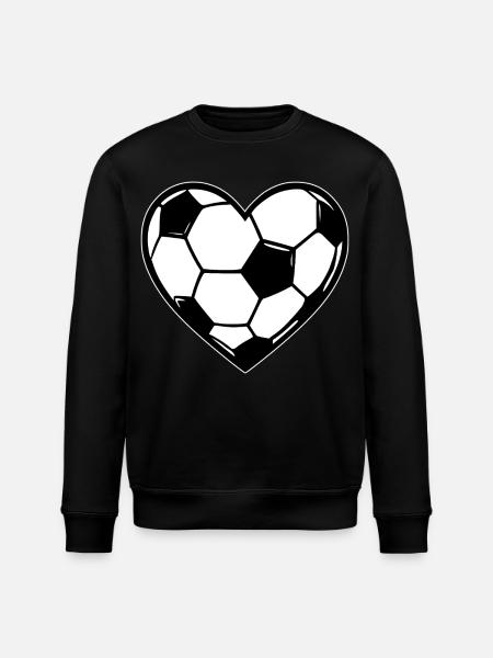 Herzball Fußball-Liebe - Stanley/Stella Unisex Bio-Sweatshirt ROLLER - Schwarz
