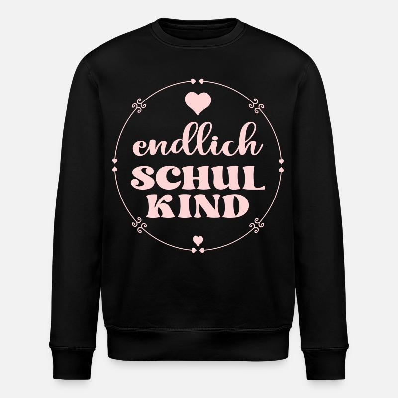 Endlich Schulkind Schulanfang - Stanley/Stella Unisex Bio-Sweatshirt ROLLER - Schwarz