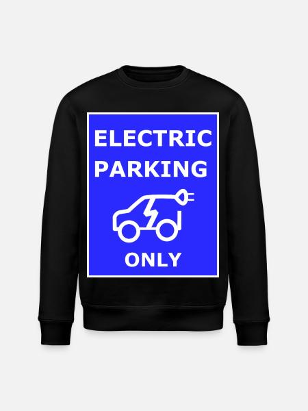 Electric Car Parking Sign - Stanley/Stella ROLLER Unisex Organic Sweatshirt - black