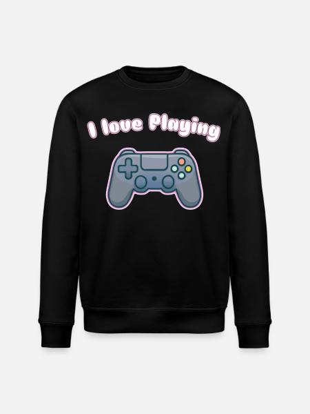 I Love Playing - Gaming Controller Design - Stanley/Stella ROLLER Unisex Organic Sweatshirt - black