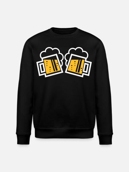 2 Bayrische Bierkrüge Prosten (Bier / NEG 2C) - Stanley/Stella Unisex Bio-Sweatshirt ROLLER - Schwarz