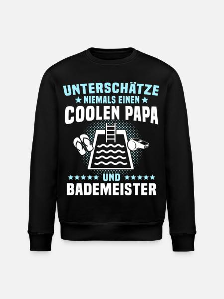 Bademeister Papa Schwimmmeister - Stanley/Stella Unisex Bio-Sweatshirt ROLLER - Schwarz