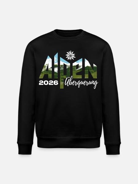 Alpen Überquerung 2026 - Wandern - Stanley/Stella Unisex Bio-Sweatshirt ROLLER - Schwarz