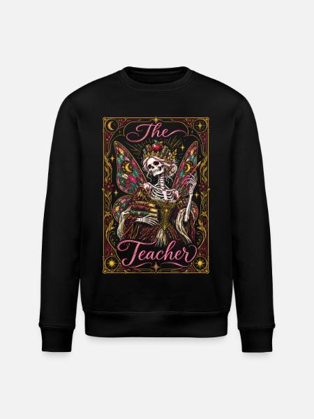 Das Lehrer-Karten-Feenkern-Skelett - Stanley/Stella Unisex Bio-Sweatshirt ROLLER - Schwarz