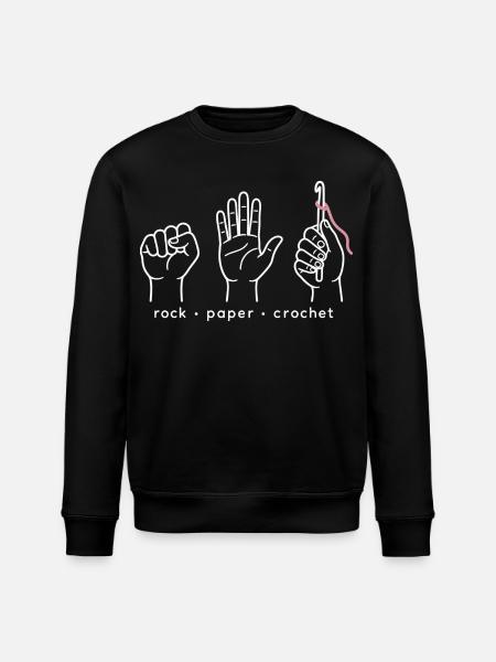 Stein Papier Häkeln - Stanley/Stella Unisex Bio-Sweatshirt ROLLER - Schwarz