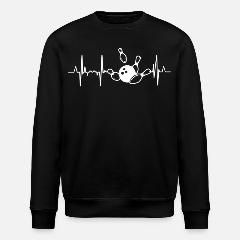 Bowler Herzschlag - Stanley/Stella Unisex Bio-Sweatshirt ROLLER - Schwarz