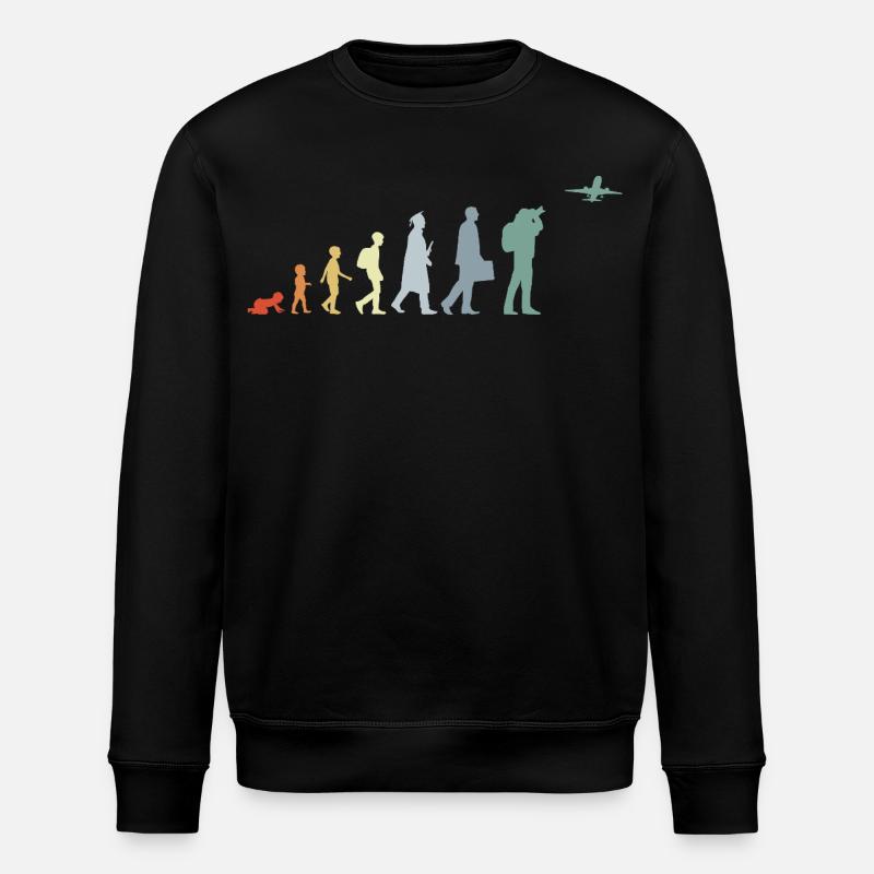 Airplane Observer Evolution - Stanley/Stella ROLLER Unisex Organic Sweatshirt - black