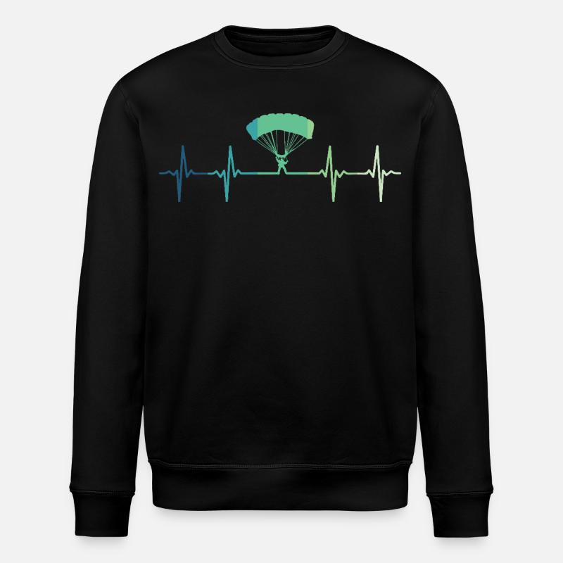 Paragliding-Herzschlag-Gleitschirm - Stanley/Stella Unisex Bio-Sweatshirt ROLLER - Schwarz