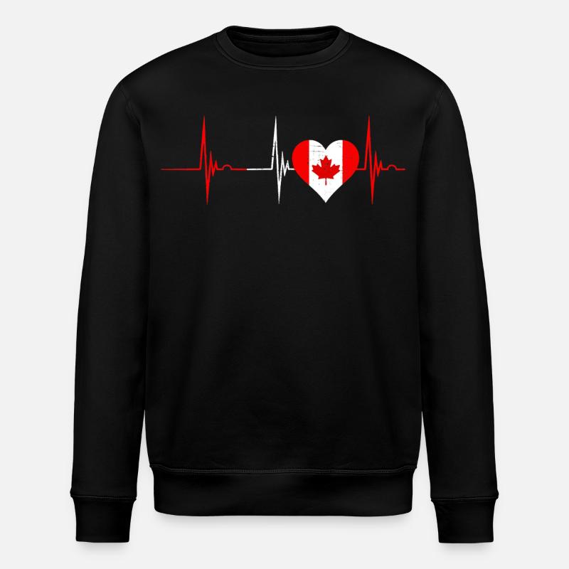 Canada Heartbeat - Sweat bio ROLLER Stanley/Stella Unisexe - noir