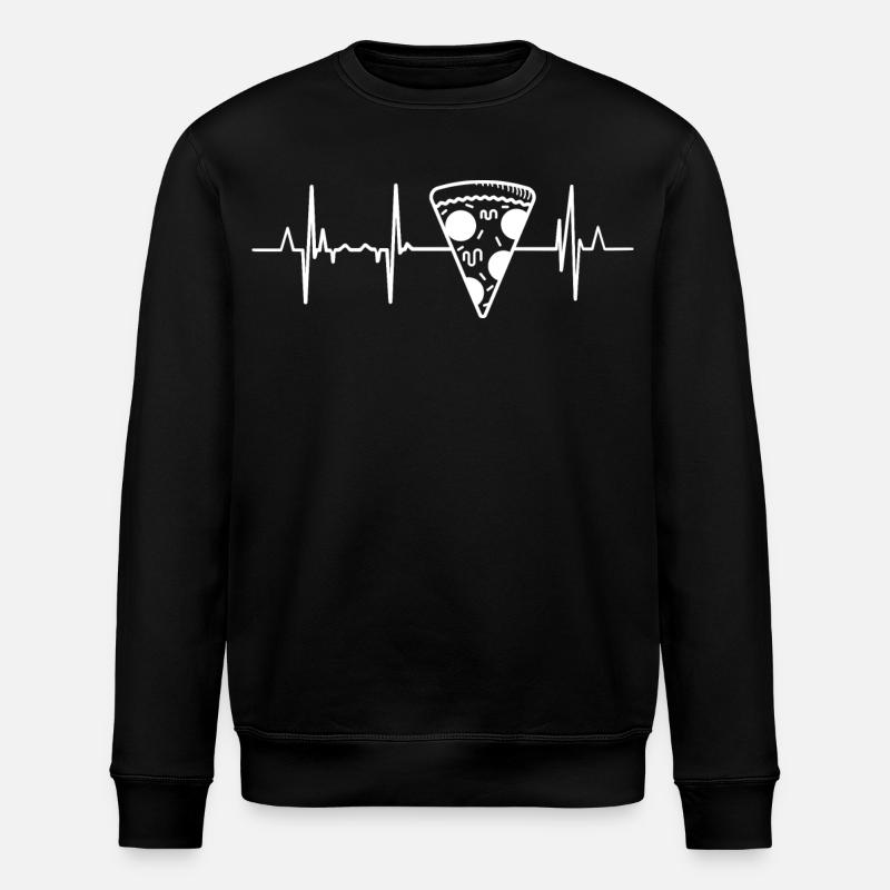 Pizza Herzschlag - Stanley/Stella Unisex Bio-Sweatshirt ROLLER - Schwarz