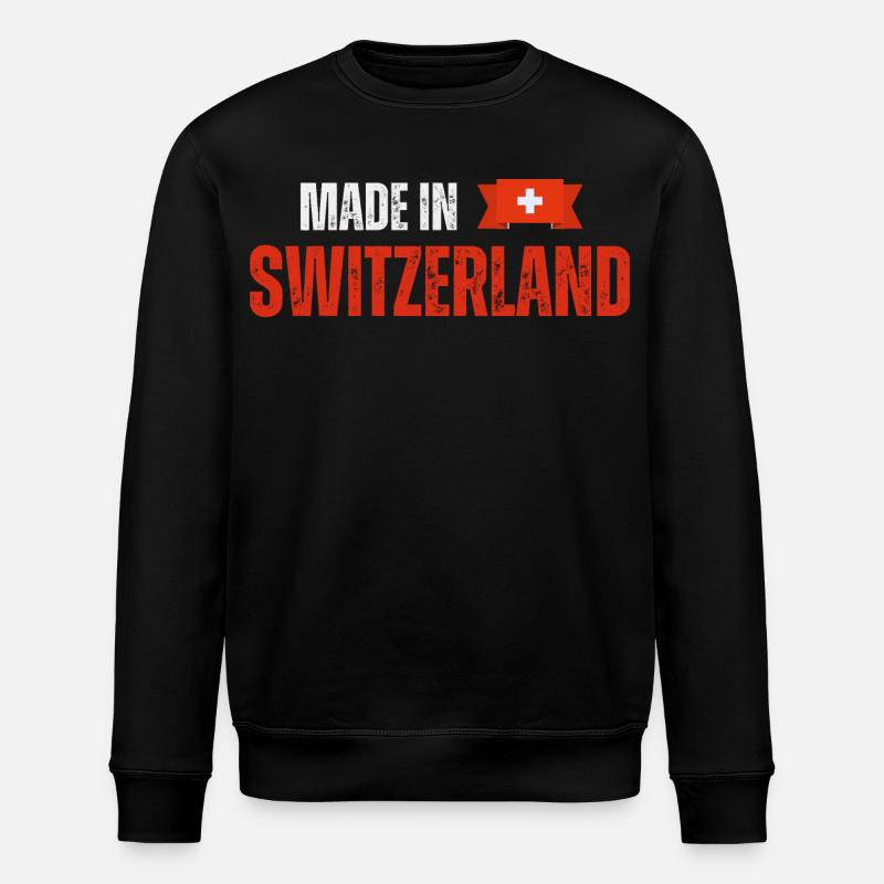 Made in Switzerland, Schweizer Stolz - Stanley/Stella Unisex Bio-Sweatshirt ROLLER - Schwarz
