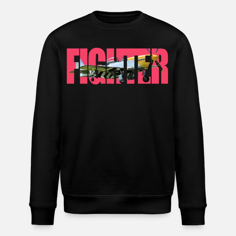 Fighter P-51 - Stanley/Stella Unisex Bio-Sweatshirt ROLLER - Schwarz