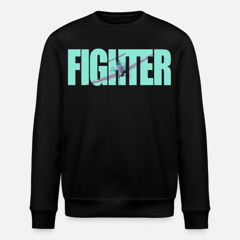 Fighter Spitfire - Stanley/Stella ROLLER Unisex Organic Sweatshirt - black