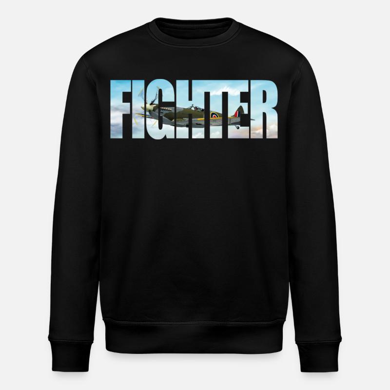 Fighter Spitfire - Stanley/Stella ROLLER Unisex Organic Sweatshirt - black