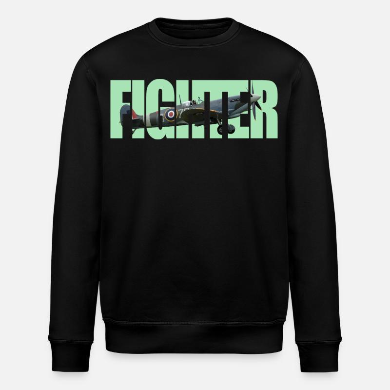 Fighter Spitfire - Stanley/Stella ROLLER Unisex Organic Sweatshirt - black