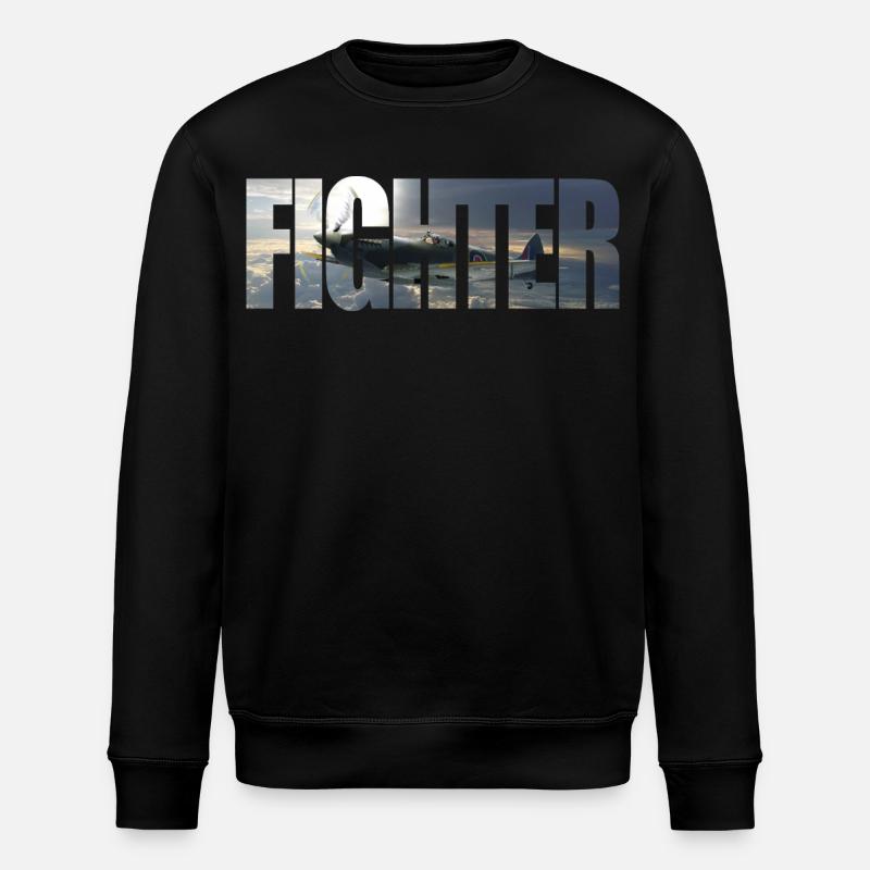 Fighter Spitfire - Stanley/Stella Unisex Bio-Sweatshirt ROLLER - Schwarz