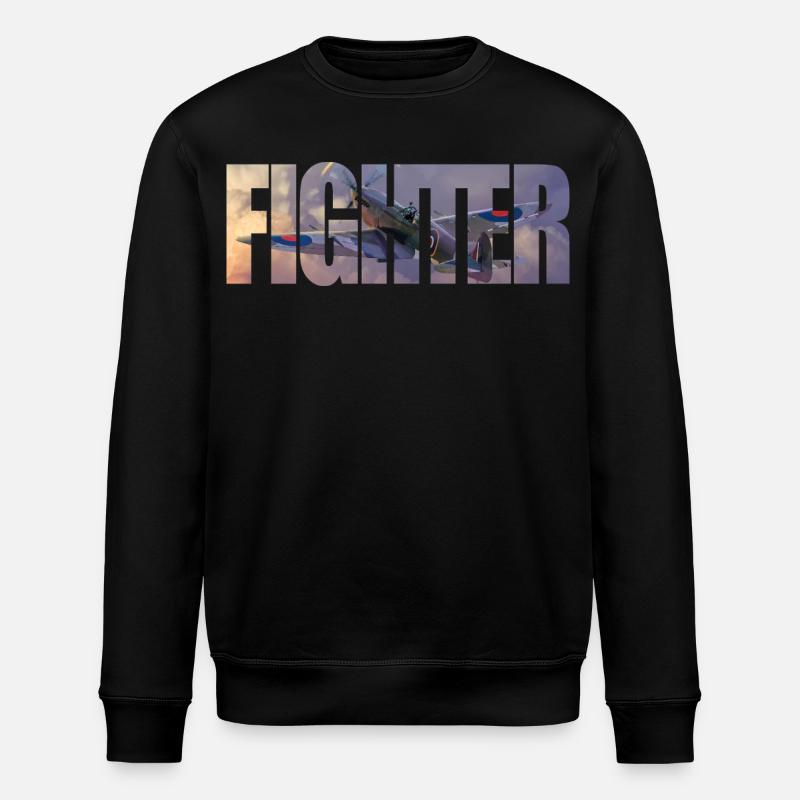 Fighter Spitfire - Stanley/Stella ROLLER Unisex Organic Sweatshirt - black