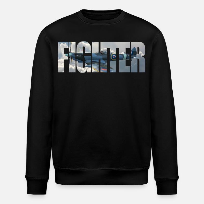 Fighter Spitfire - Stanley/Stella Unisex Bio-Sweatshirt ROLLER - Schwarz