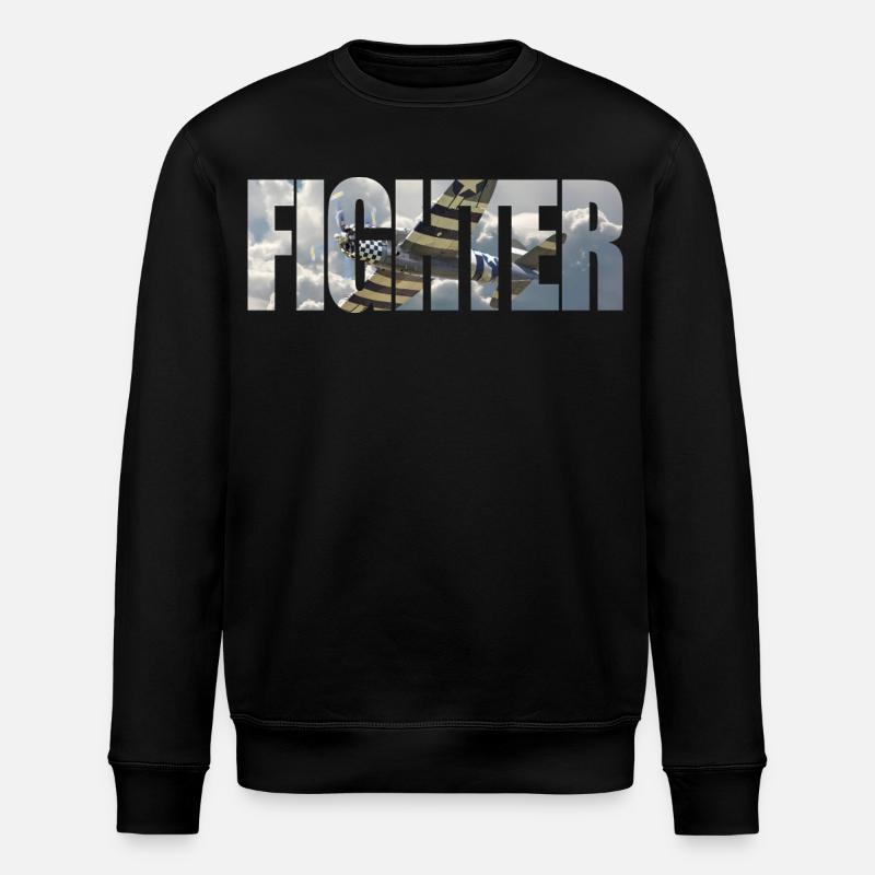 Fighter P-47 Thunderbolt - Stanley/Stella Unisex Bio-Sweatshirt ROLLER - Schwarz
