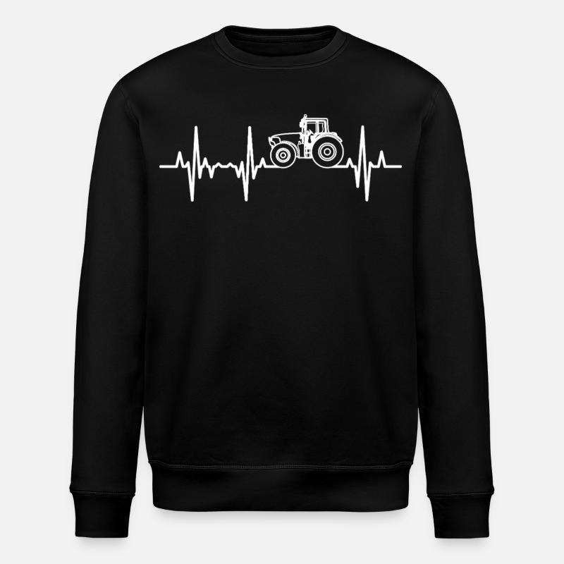 Traktor Herzfrequenz - Stanley/Stella Unisex Bio-Sweatshirt ROLLER - Schwarz