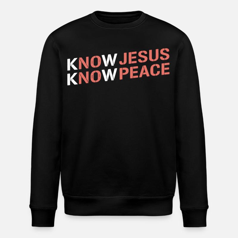 Know Jesus Know Peace Gradient - Stanley/Stella ROLLER Unisex Organic Sweatshirt - black