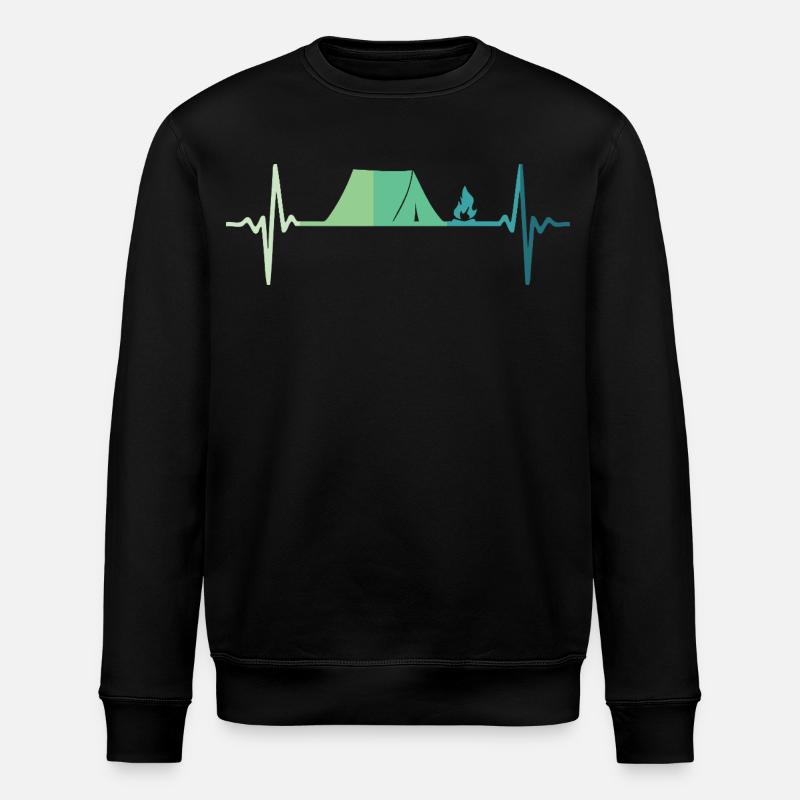 Campingzelt Heartbeat Campingzelt - Stanley/Stella Unisex Bio-Sweatshirt ROLLER - Schwarz