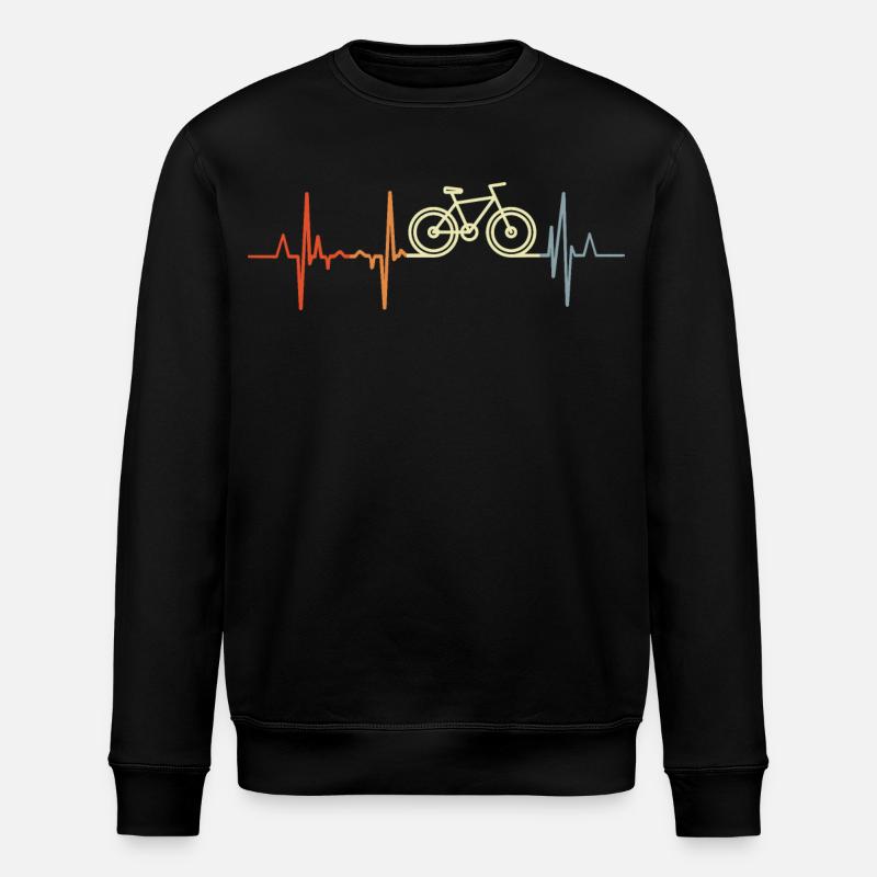 Cyclist Heartbeat - Stanley/Stella ROLLER Unisex Organic Sweatshirt - black