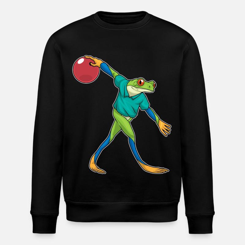 Frog Bowling Bowling Ball - Stanley/Stella ROLLER Unisex Organic Sweatshirt - black