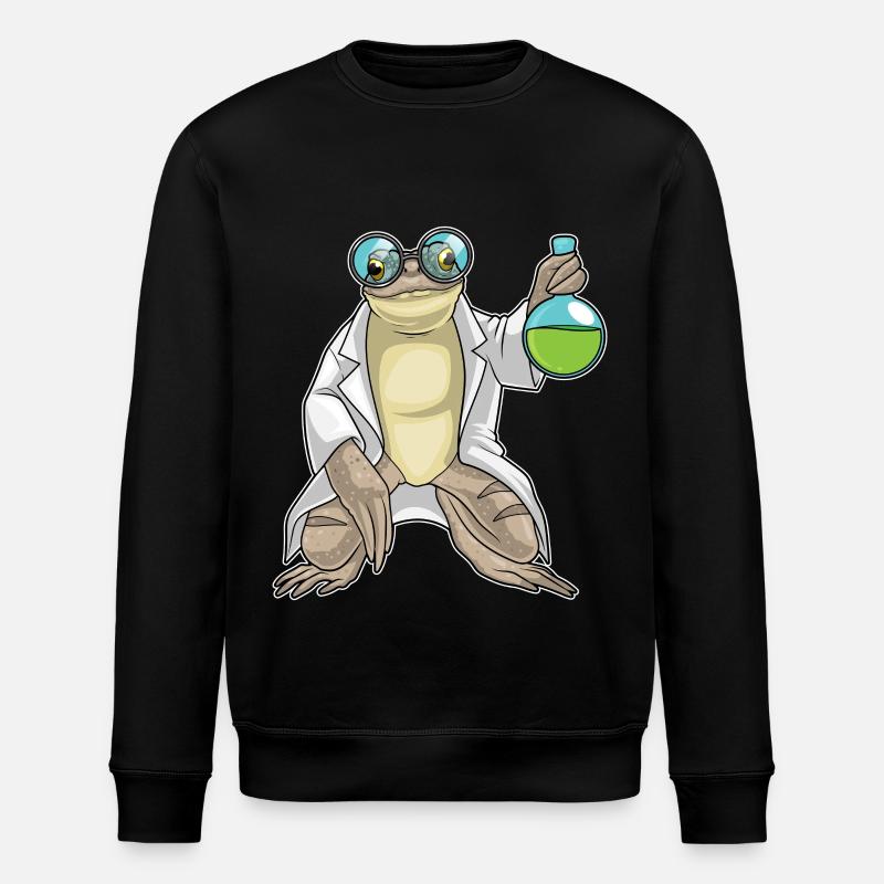 Frog Scientist Test Tube - Stanley/Stella ROLLER Unisex Organic Sweatshirt - black