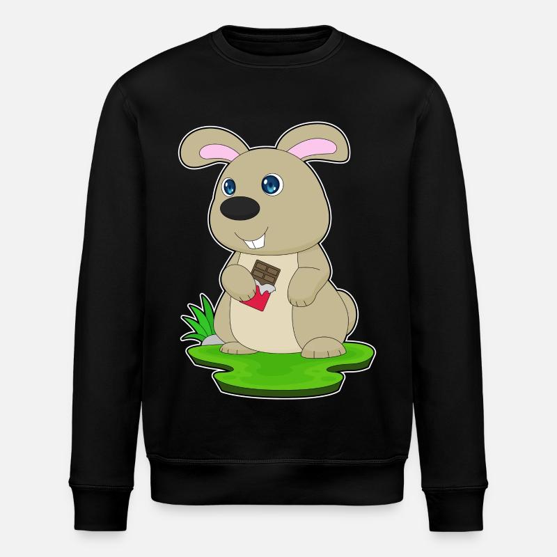 Bunny Chocolate Bar - Stanley/Stella ROLLER Unisex Organic Sweatshirt - black