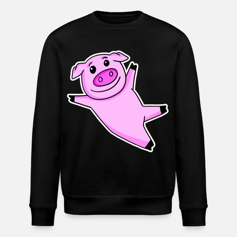 Pig Cute - Stanley/Stella ROLLER Unisex Organic Sweatshirt - black