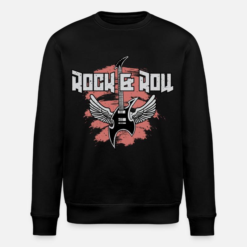 Rock And Roll Guitar - Stanley/Stella ROLLER Unisex Organic Sweatshirt - black