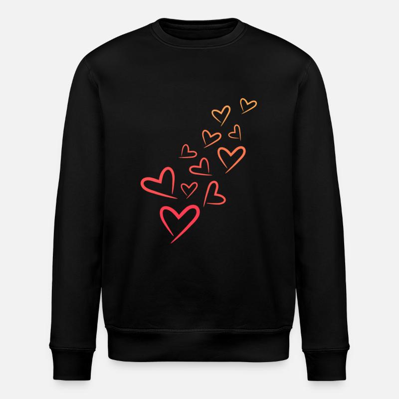 Herzchen Herz Muster - Stanley/Stella Unisex Bio-Sweatshirt ROLLER - Schwarz