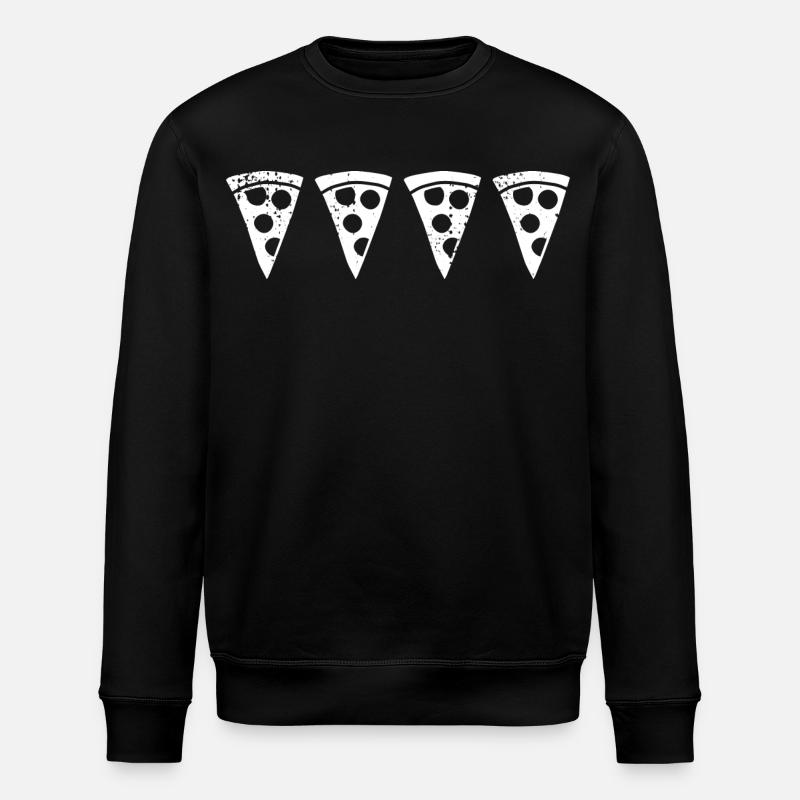 Retro Pizza Slice - Stanley/Stella ROLLER Unisex Organic Sweatshirt - black