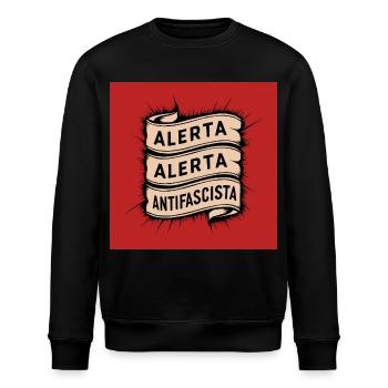 Alerta Antifaschist - Stanley/Stella Unisex Bio-Sweatshirt ROLLER - Schwarz - Vorne - Nik (191cm)