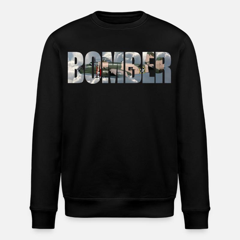 Bomber B-25 Mitchell - Stanley/Stella ROLLER Unisex Organic Sweatshirt - black