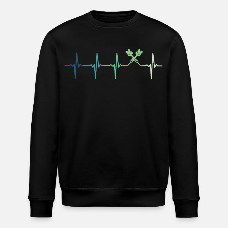 Darts Herzschlag Darts - Stanley/Stella Unisex Bio-Sweatshirt ROLLER - Schwarz