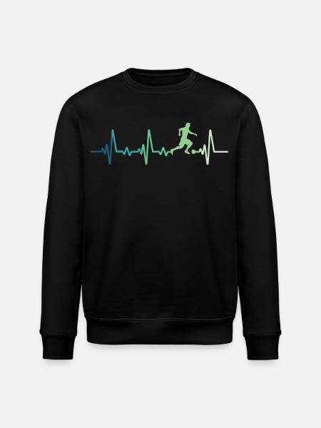 Fußball-Heartbeat-Fußballer - Stanley/Stella Unisex Bio-Sweatshirt ROLLER - Schwarz
