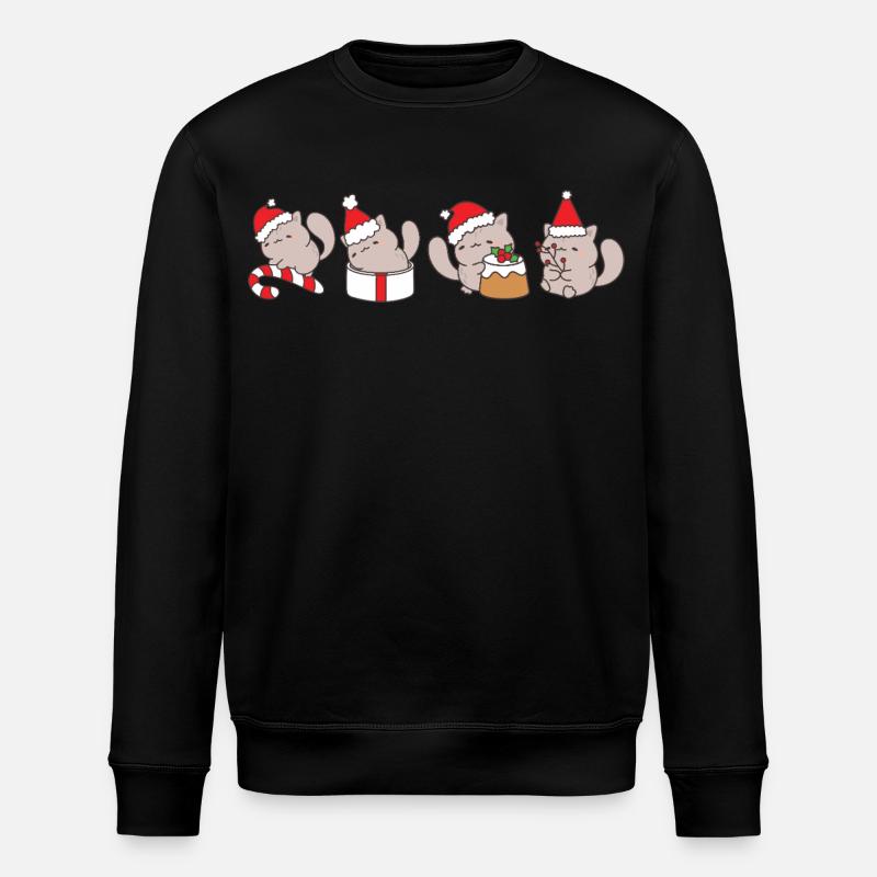 Chat à Noël - Sweat bio ROLLER Stanley/Stella Unisexe - noir