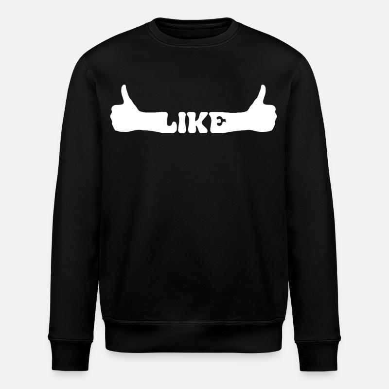 LIKE thumbs up hand - Stanley/Stella ROLLER Unisex Organic Sweatshirt - black