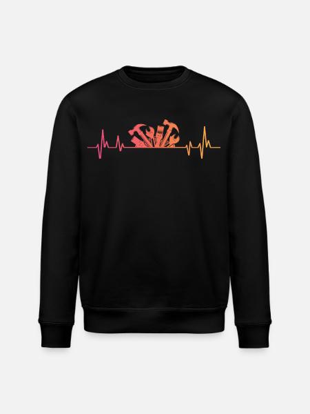 DIY Sunset Heartbeat DIY - Stanley/Stella ROLLER Unisex Organic Sweatshirt - black