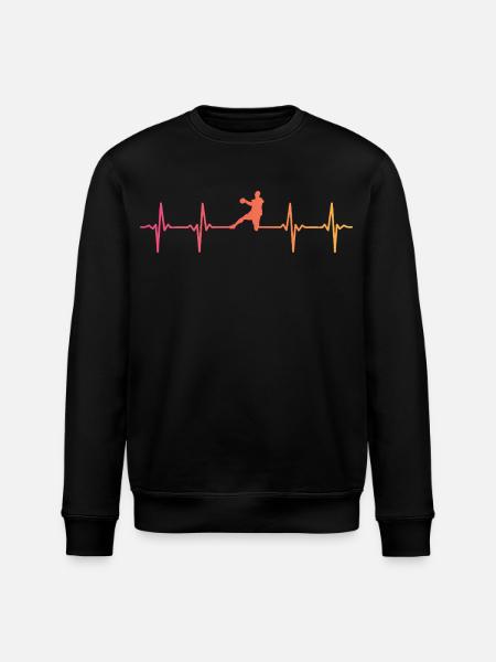 Handball Sunset Heartbeat Handballer - Stanley/Stella ROLLER Unisex Organic Sweatshirt - black