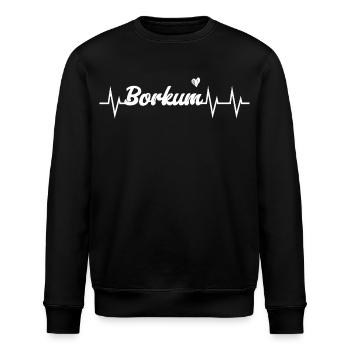 Heartbeat Borkum - Stanley/Stella Unisex Bio-Sweatshirt ROLLER - Schwarz - Vorne - Nik (191cm)