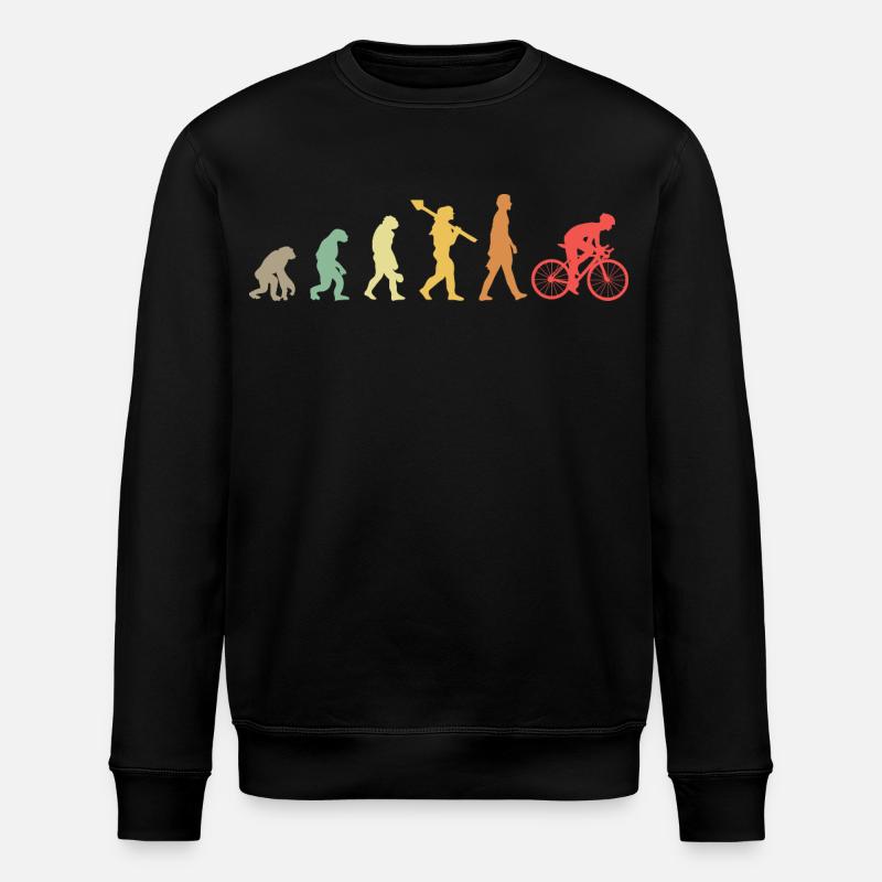 Evolution Cycling Fahrrad Rennrad Entwicklung Retr - Stanley/Stella Unisex Bio-Sweatshirt ROLLER - Schwarz