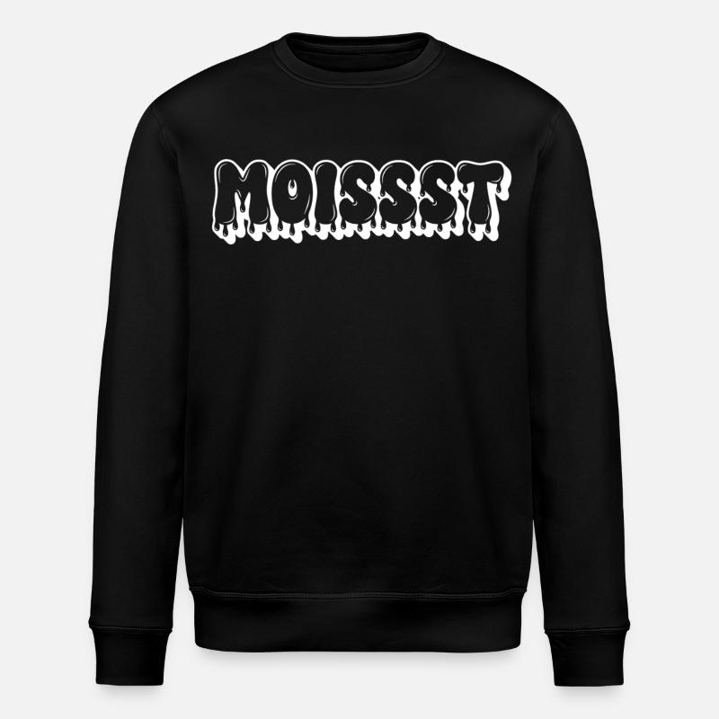 Fugtig dryppende tekst - Stanley/Stella økologisk unisex-sweatshirt ROLLER - sort