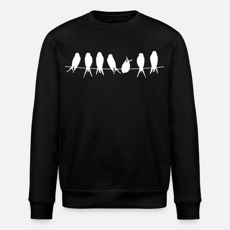 Silhouettes d’oiseaux chanteurs sur branche - Sweat bio ROLLER Stanley/Stella Unisexe - noir