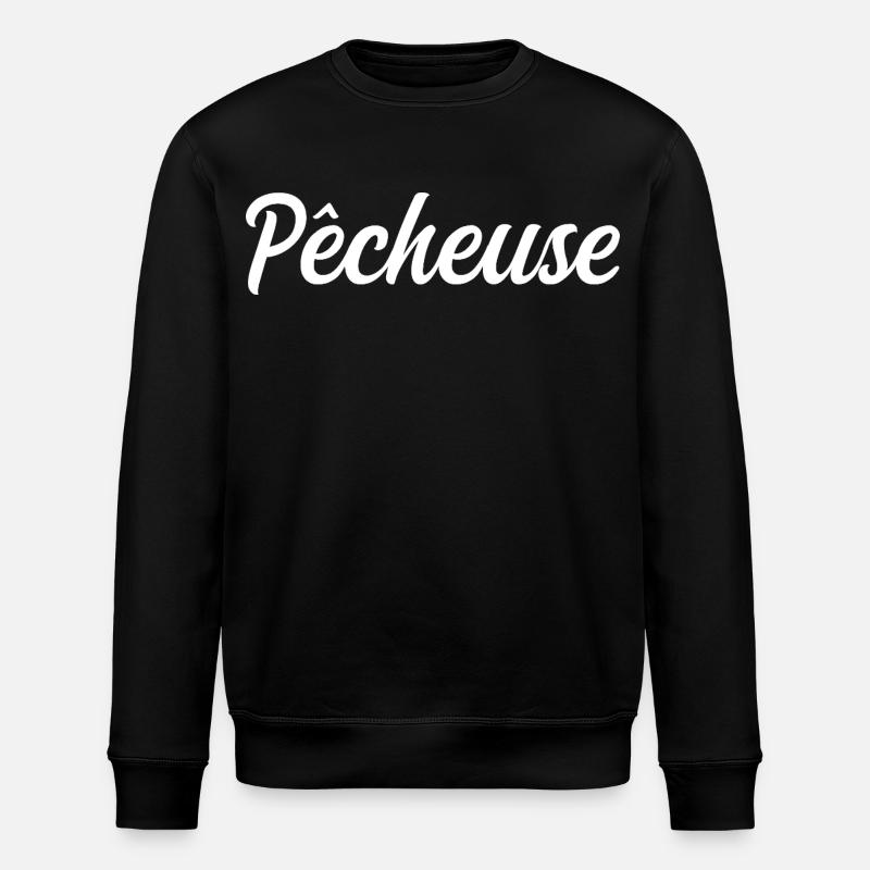 Pêcheuse Passionnée Pêche Eau Canne Poisson - Sweat bio ROLLER Stanley/Stella Unisexe - noir