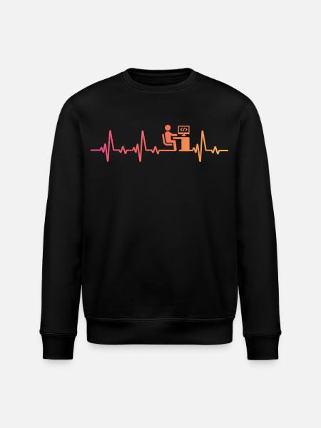 Programmer sunset heartbeat developer - Stanley/Stella ROLLER Unisex Organic Sweatshirt - black