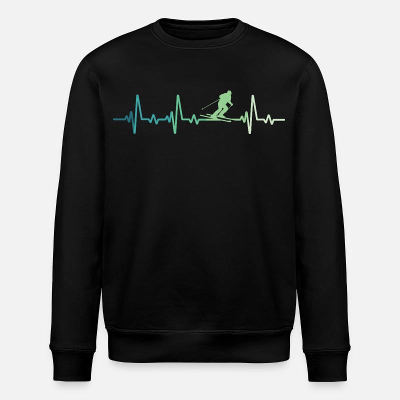 skiing ski battement de coeur skier  - Sweat bio ROLLER Stanley/Stella Unisexe - noir